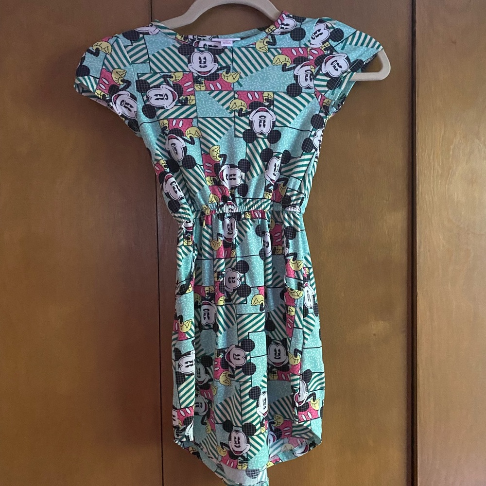 Lularoe Mae Mickey Mouse girls dress, size 6